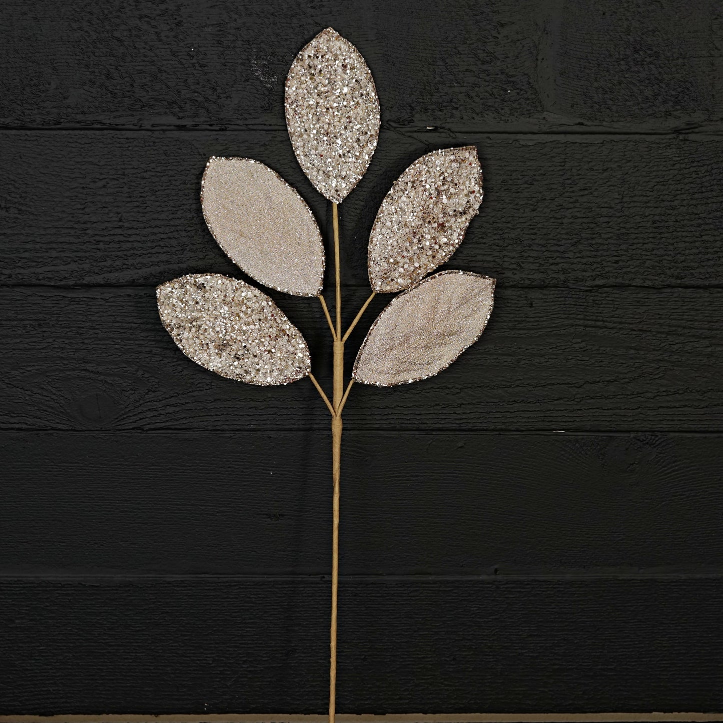 32250-25in Spray-Beaded Metallic Magnolia Leaves x5-CHAM
