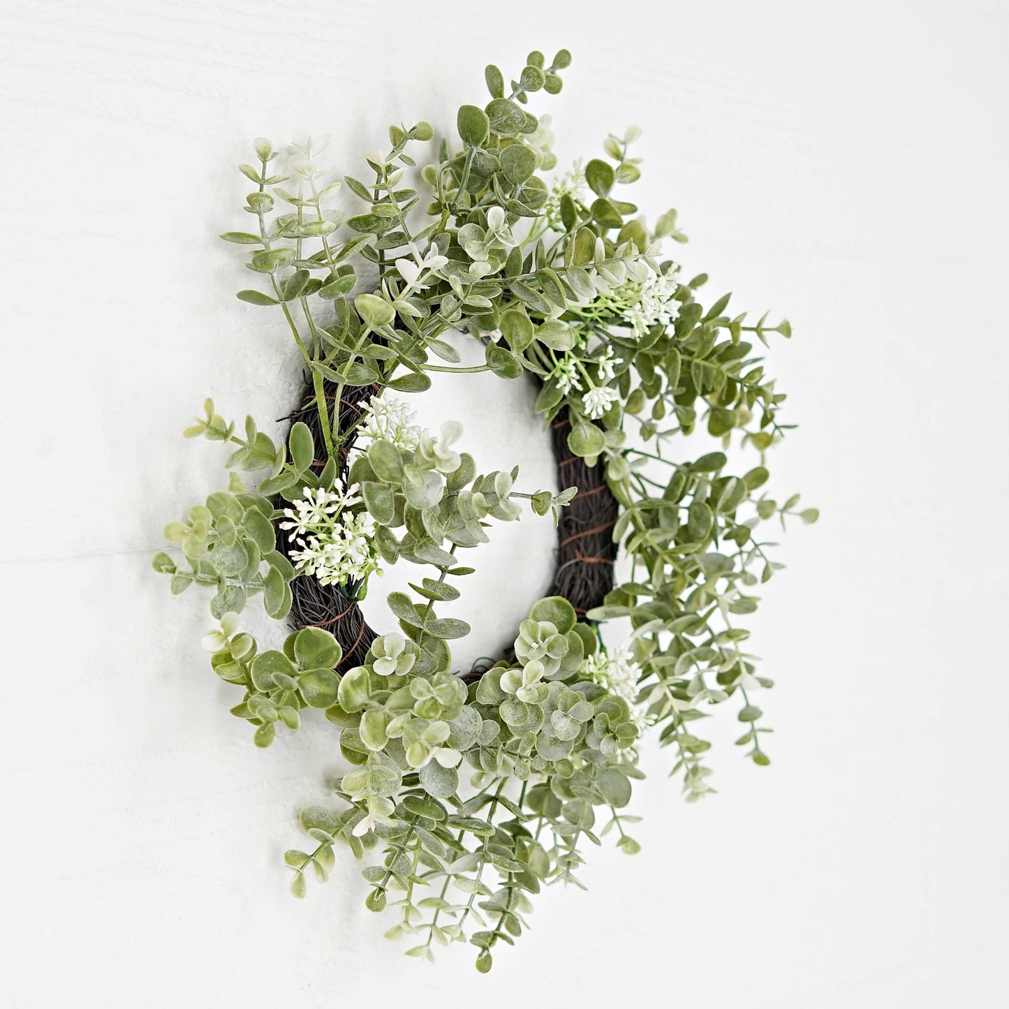 16in(6.5) Twig Wreath-Sage Eucalyptus with Seeds