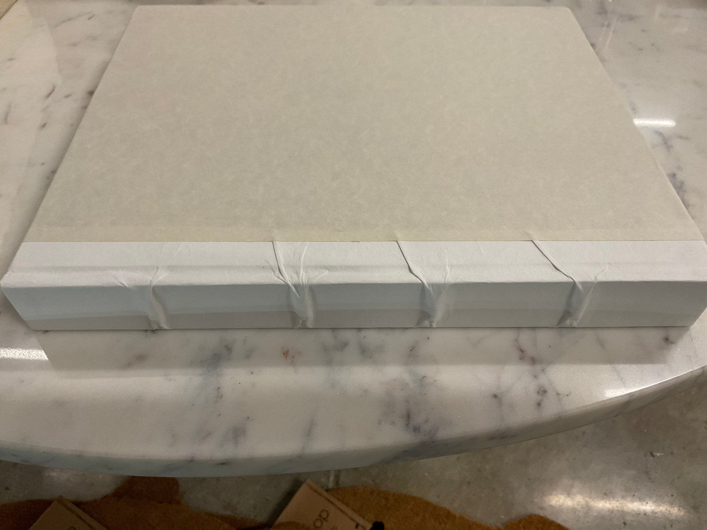 Large Decorative Book, White Binding 11.75"x 9.5"