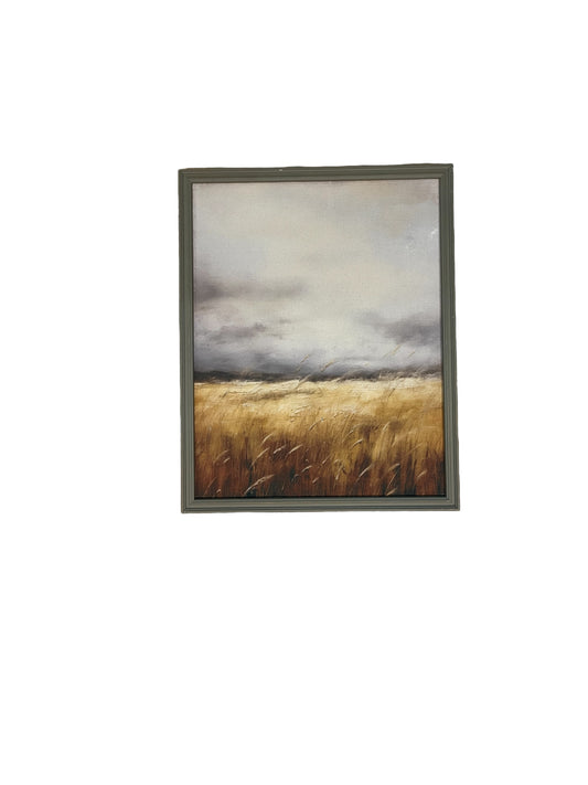 16 x 20 Moody Wheat Framed Canvas