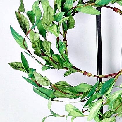 ISB55782- 12in Mix Green Herbs Leaves wreath