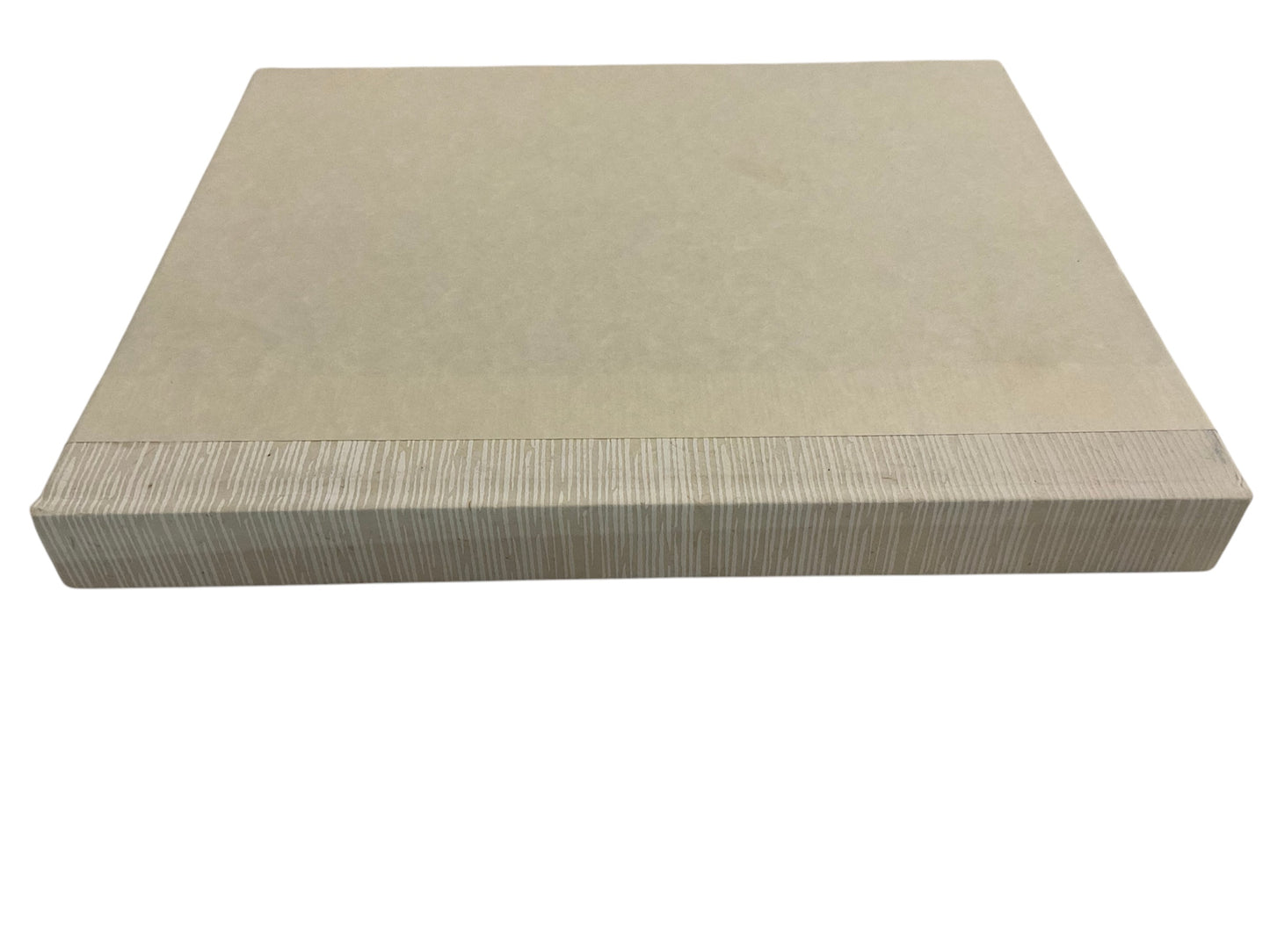 Large Decorative Book, White Striated Binding 12.25"x 10.25"