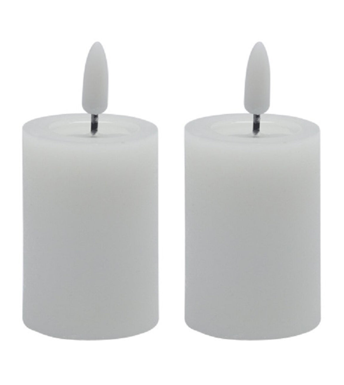 White Flameless Pillar (Set of 2)