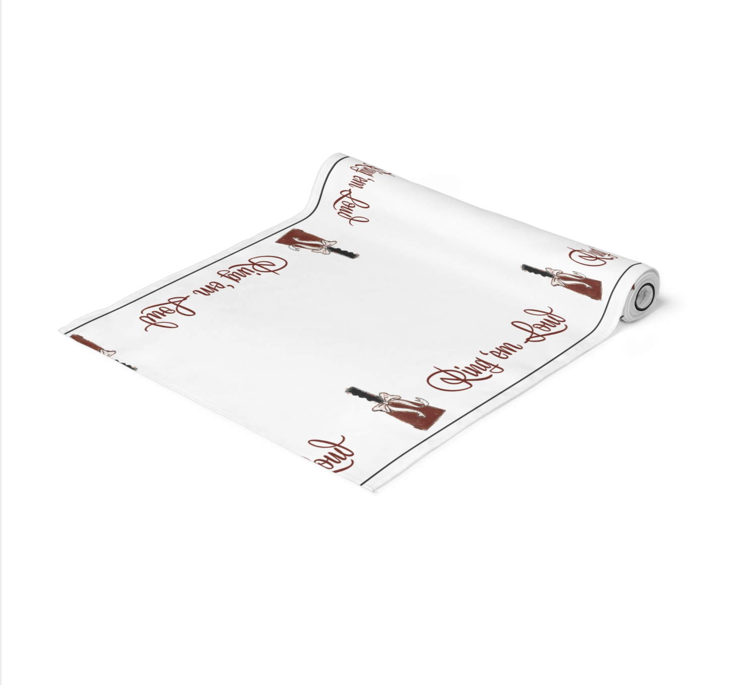Maroon Mississippi Cowbell Paper Table Runner Roll