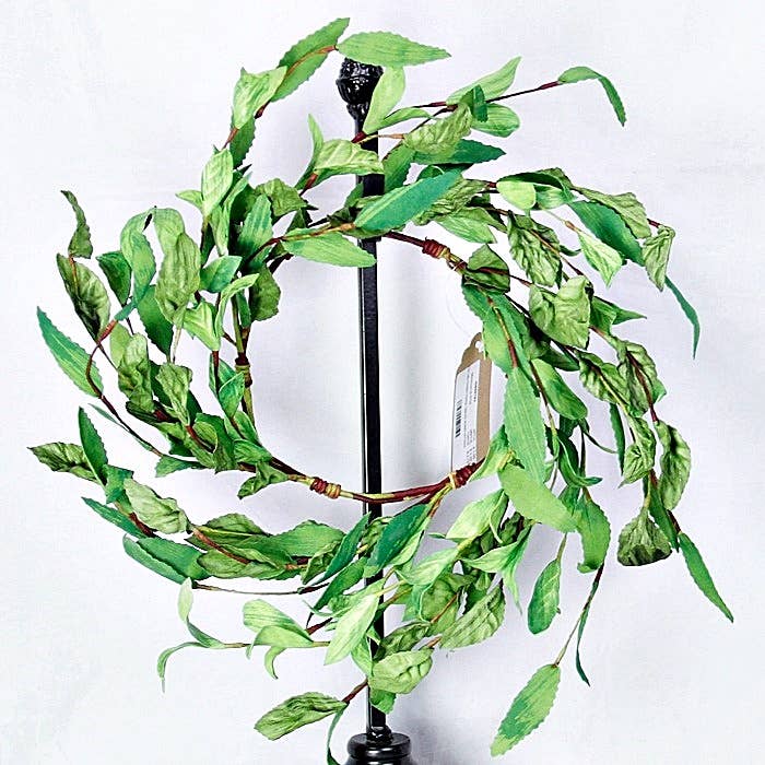 ISB55782- 12in Mix Green Herbs Leaves wreath
