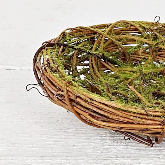4.5inD Mossy Twiggy Bird Nest - Decorative Tabletop Object