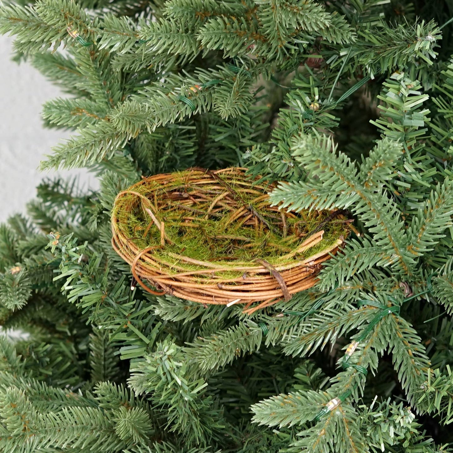 4.5inD Mossy Twiggy Bird Nest - Decorative Tabletop Object