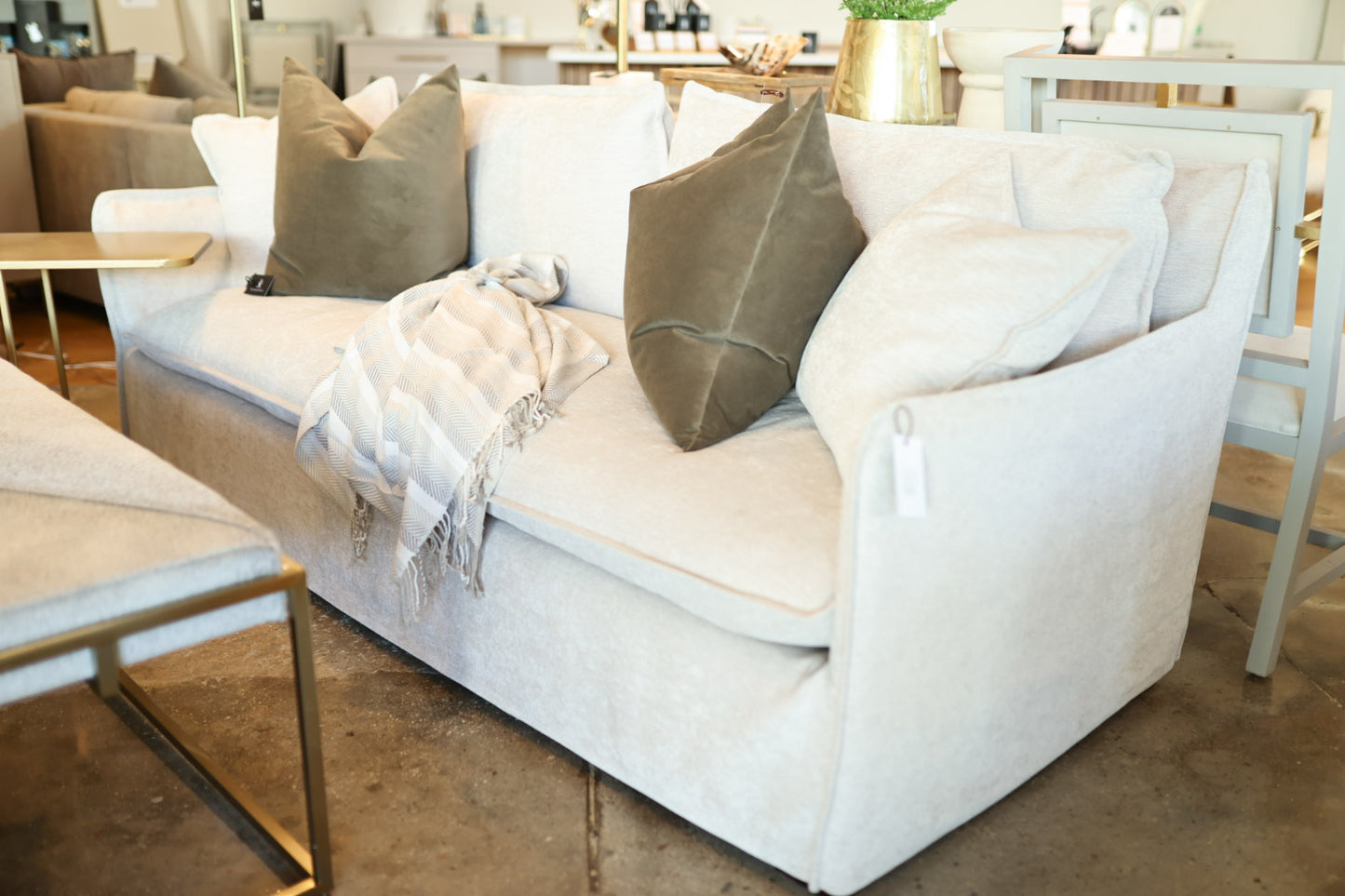 Brianna Slipcovered Sofa in Tidal Driftwood (Performance Fabric)