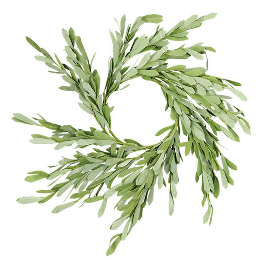 27062 - 16in(6.5) Foamy Willow Leaves Wreath-6/48pcs