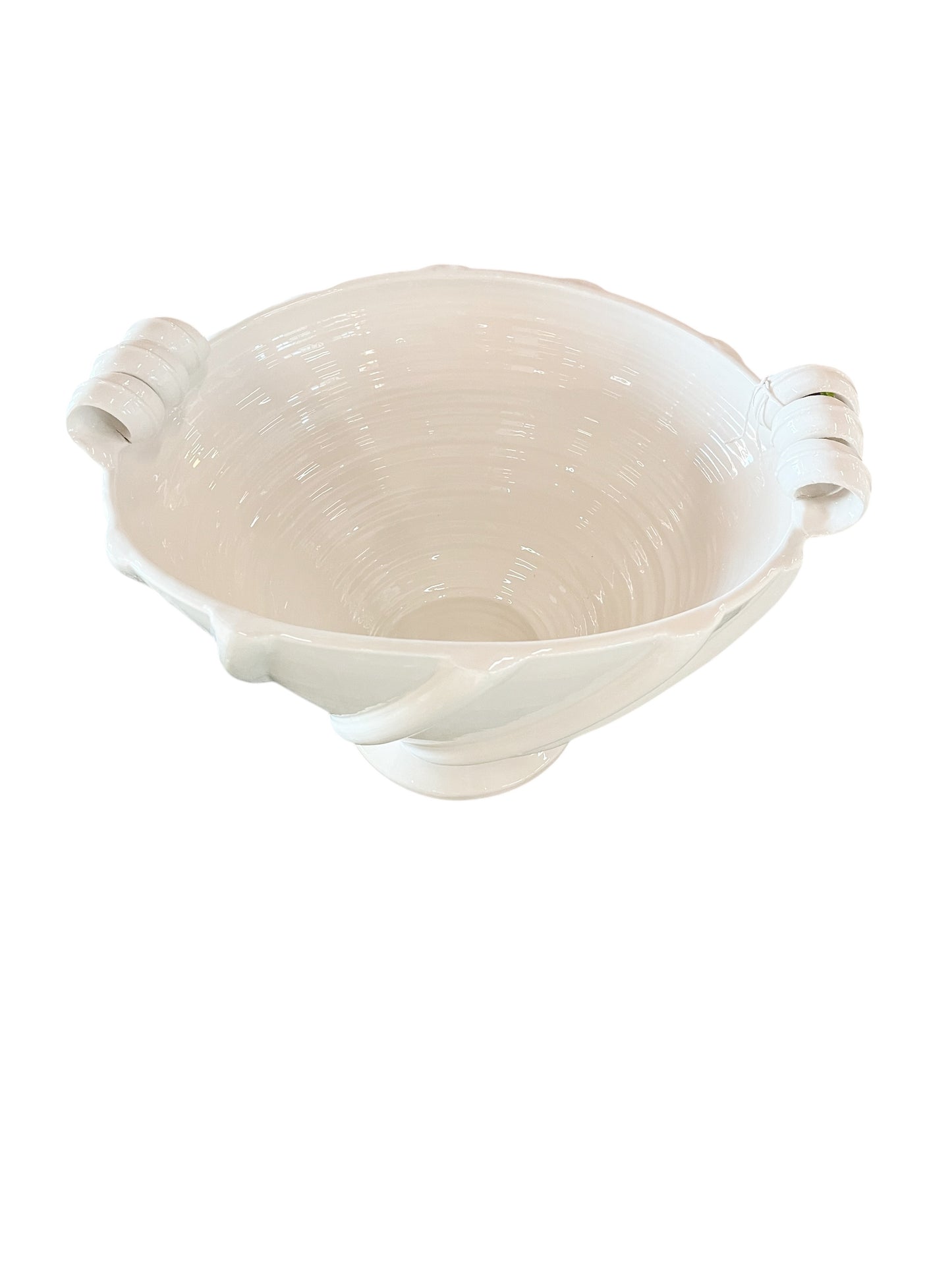 Centerpiece Large White Ribbon Bowl