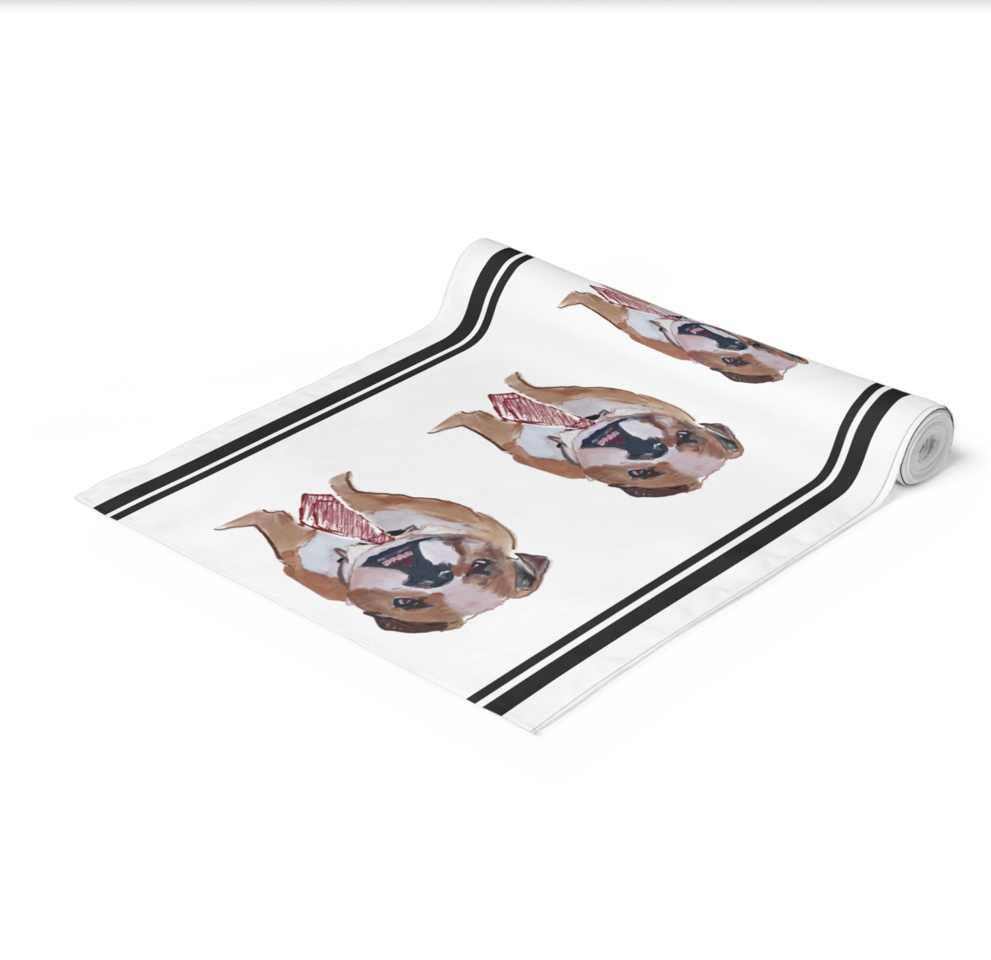 Bulldog with Black Stripes Paper Table Runner