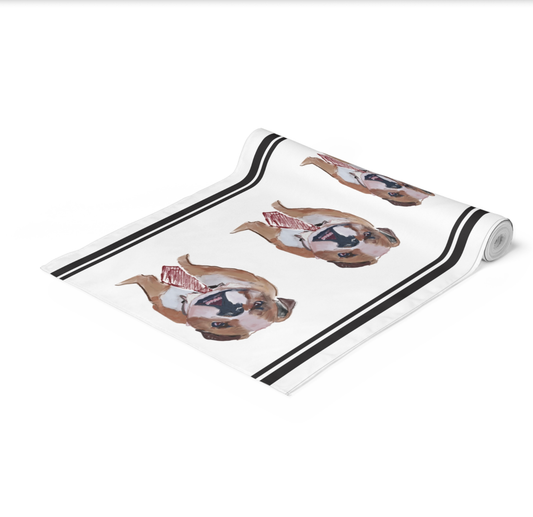 Bulldog with Black Stripes Paper Table Runner