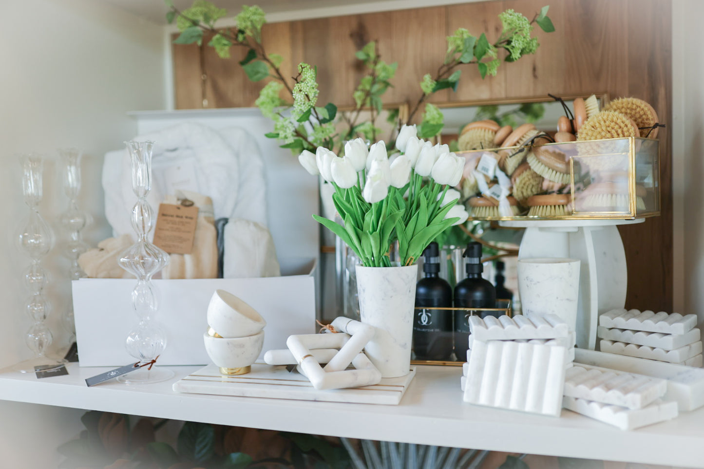 Marble Candel+Flower Vase