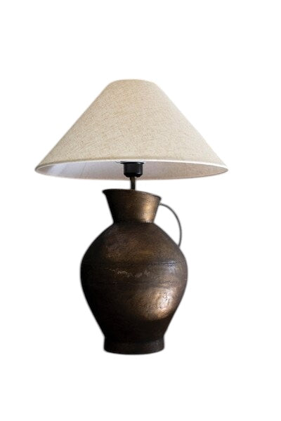 Metal Table Lamp with Fabric Shade - Pitcher
