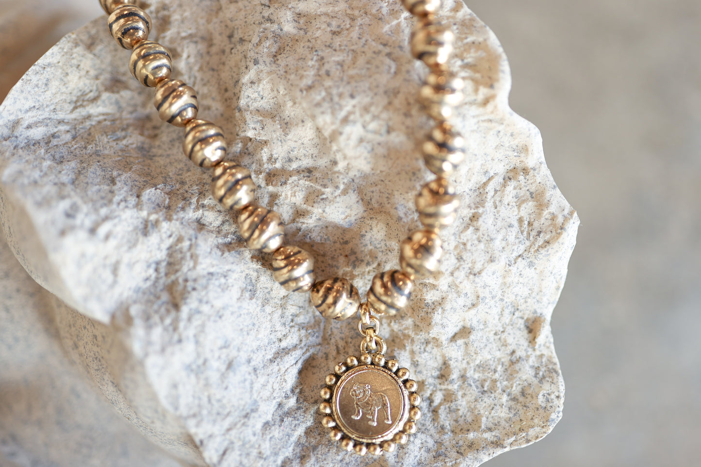 Bulldog Coin Necklace (Thick)