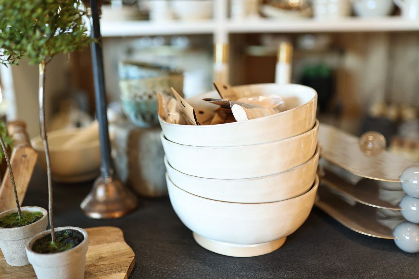 Stoneware Footed Bowl (Each One Will Vary)