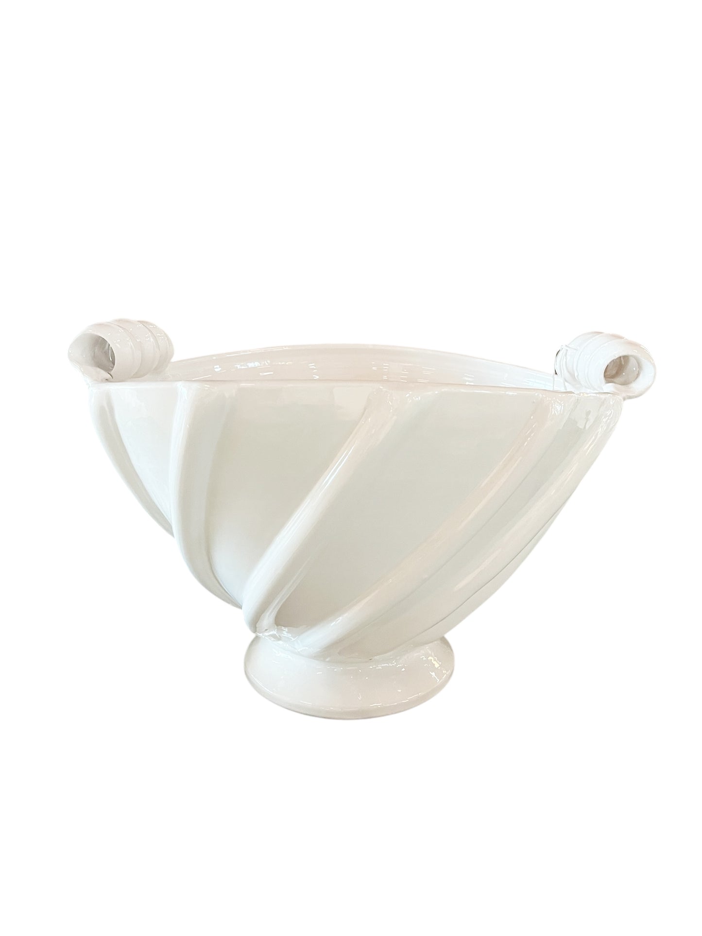 Centerpiece Large White Ribbon Bowl