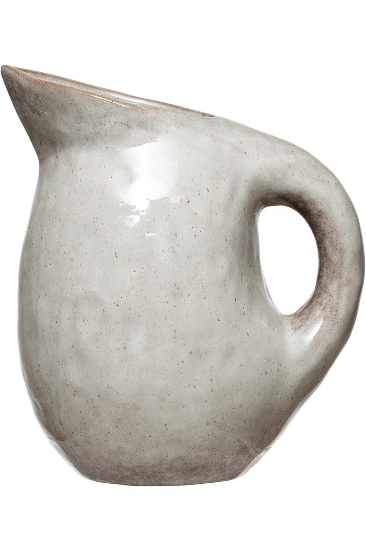 Neutral Reactive Glaze Stoneware Pitcher, 9.5", Bone