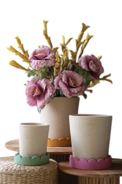 Scalloped Clay Planter (Small)