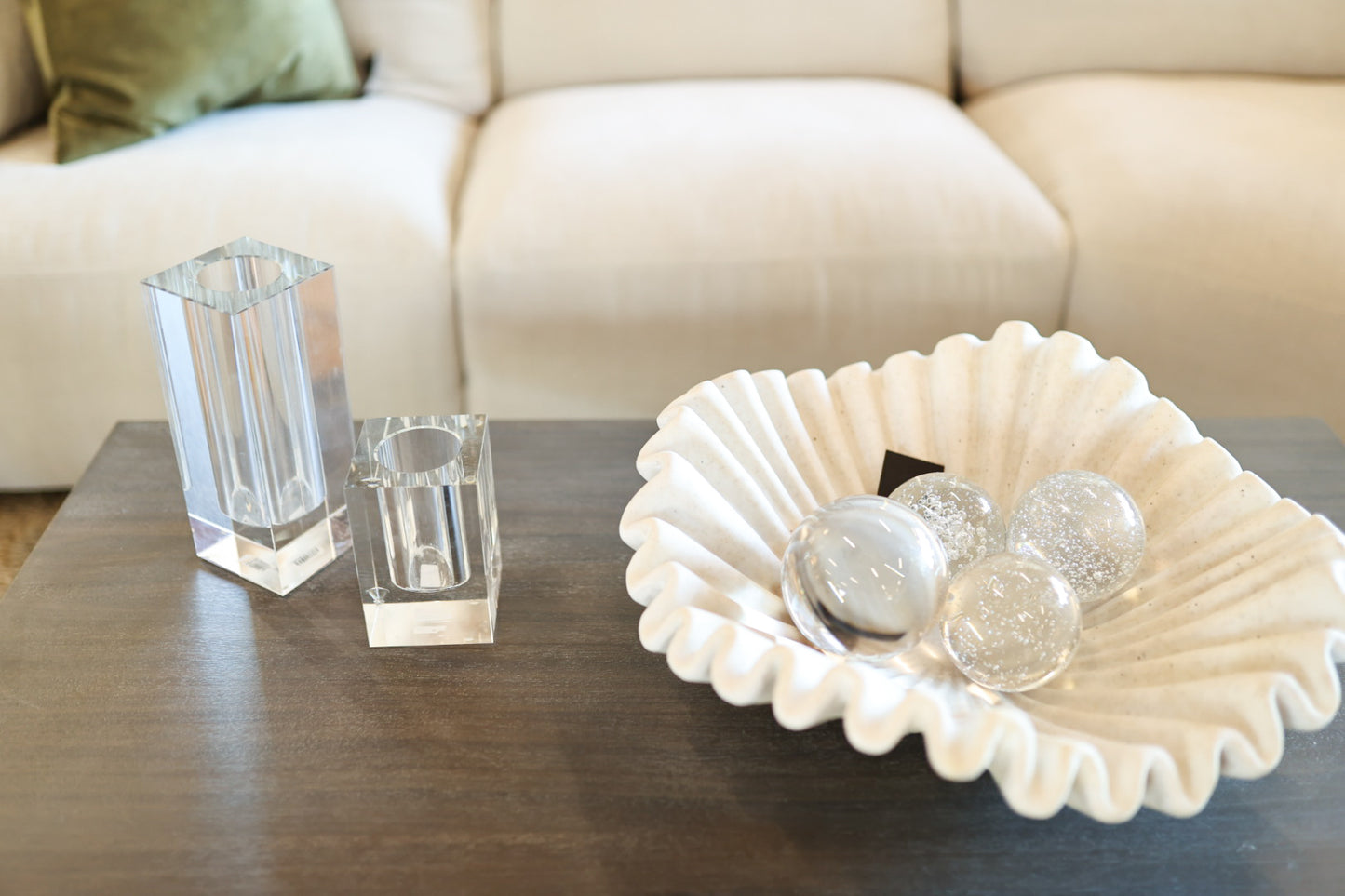 Clear Glass Spheres with Bubbles Set - Small