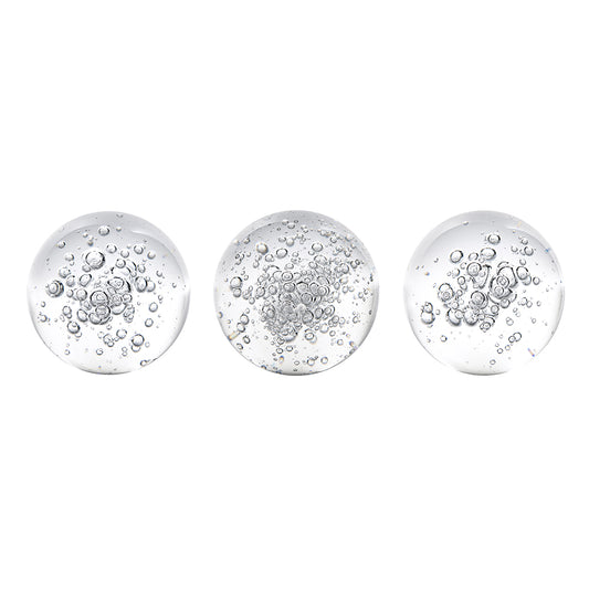 Clear Glass Spheres with Bubbles Set - Small