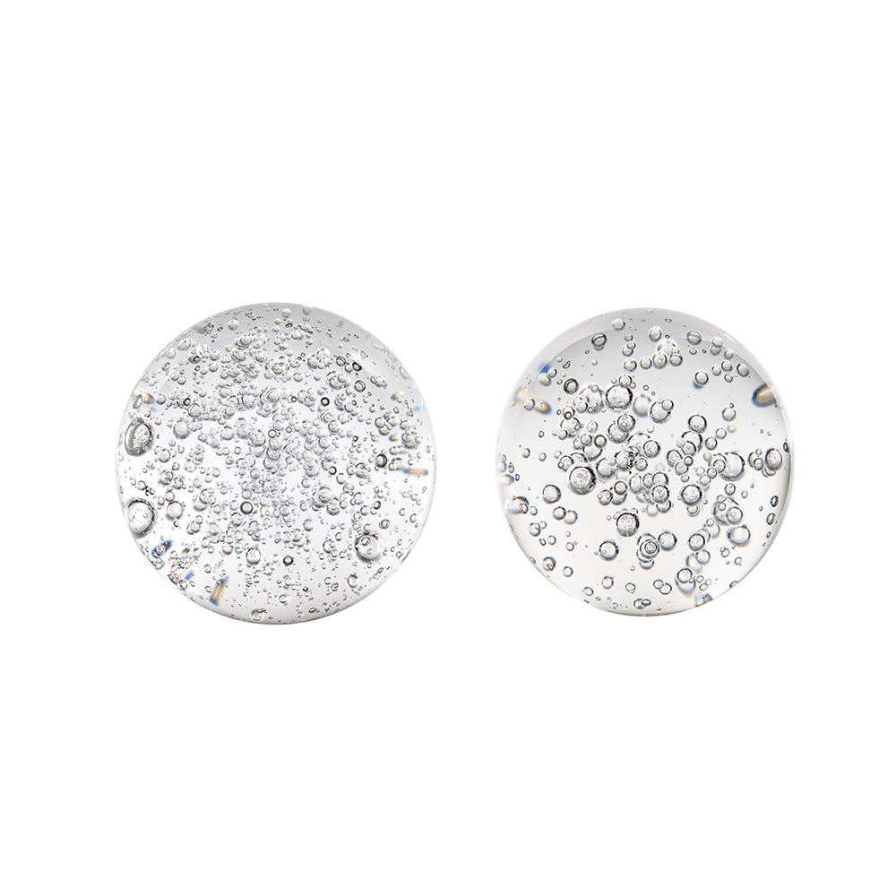 Clear Glass Spheres with Bubbles - Large