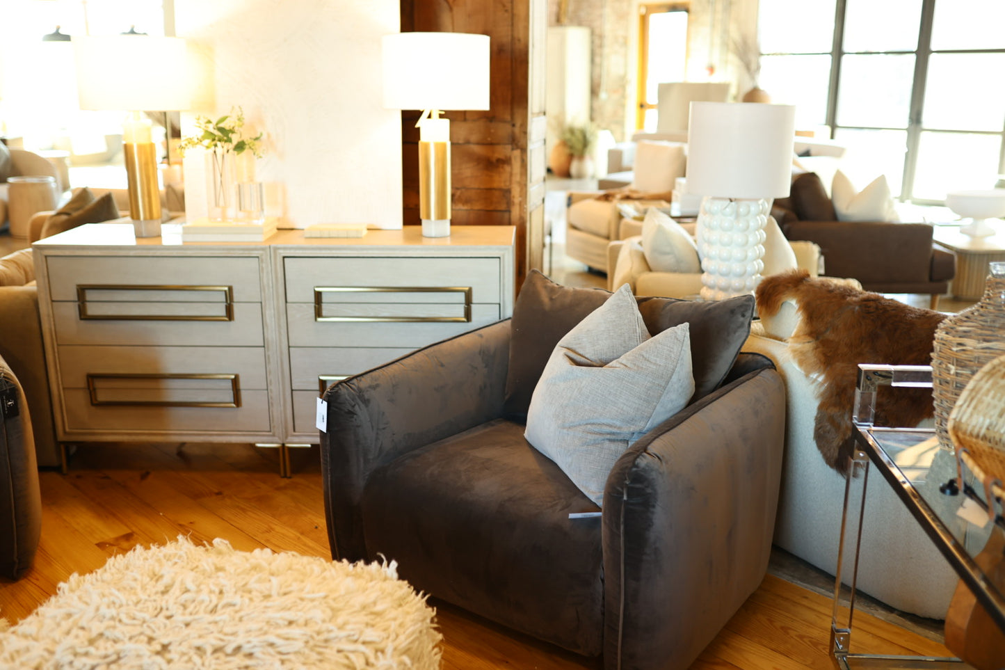 Cobble Velvetlux Dark Brown Chair