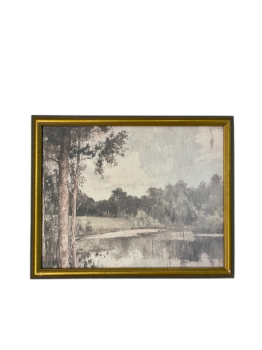 16 x 20 Vintage Pond Framed Canvas