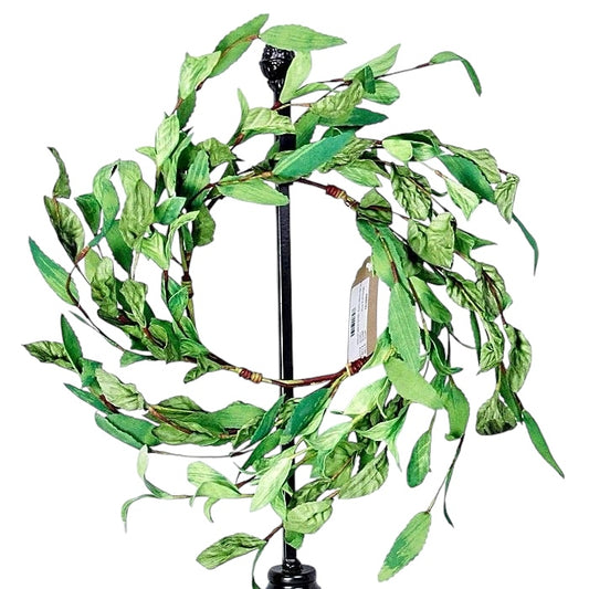 ISB55782- 12in Mix Green Herbs Leaves wreath