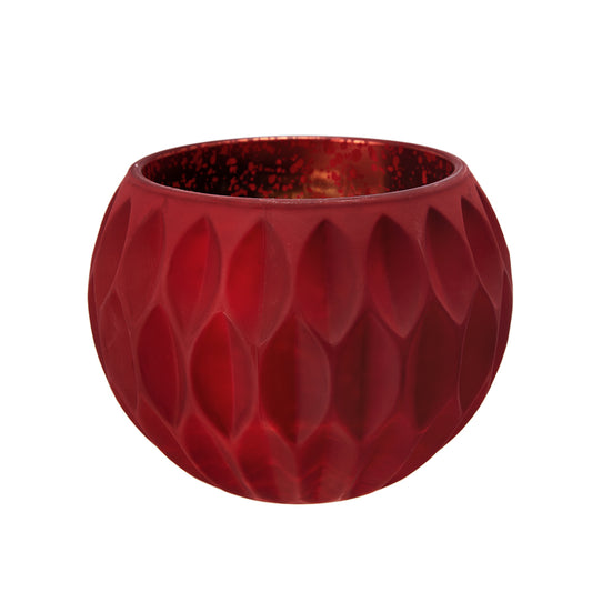 4" Red Mercury Candle Holder