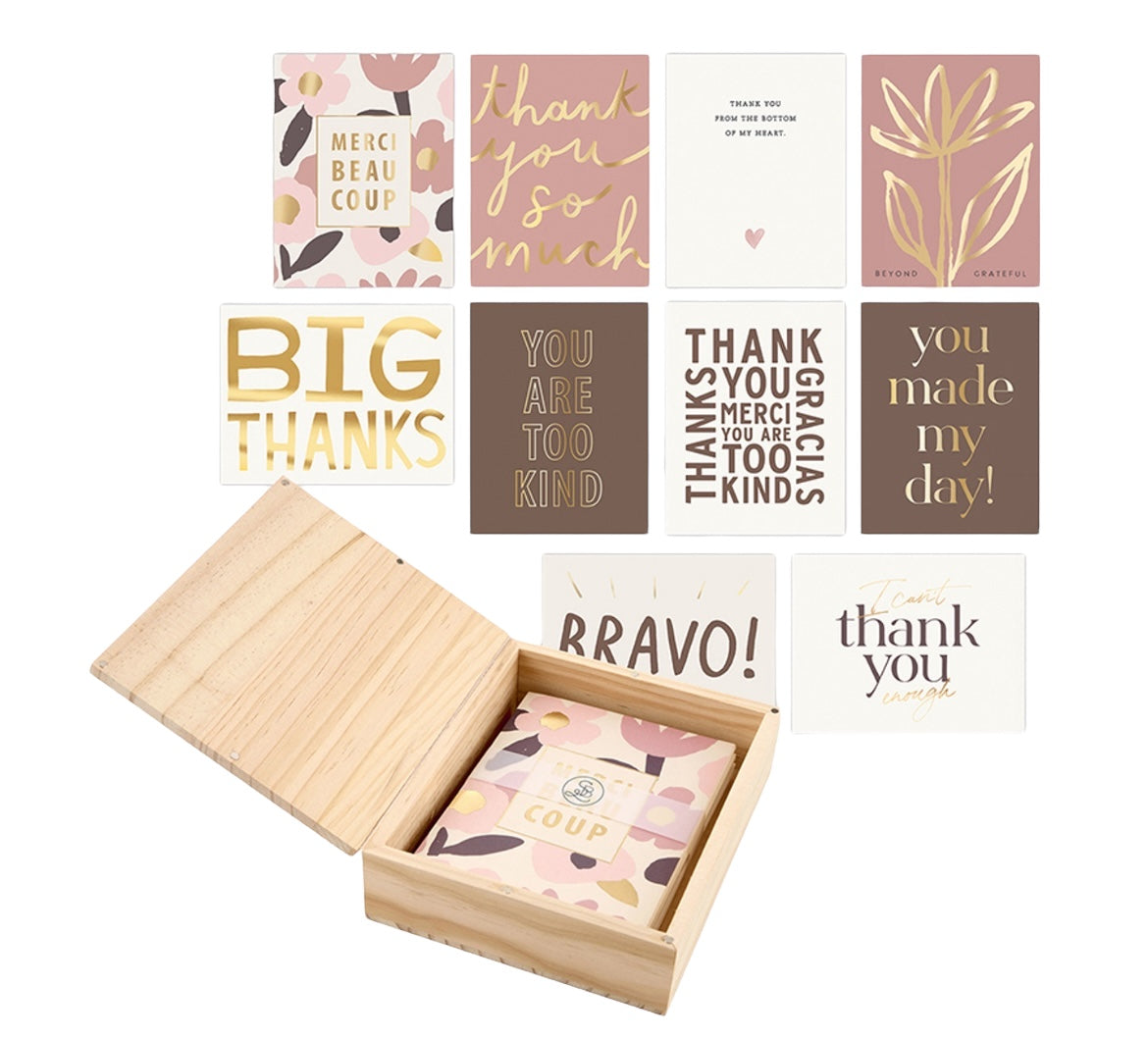 Thank You Cards Wood Box Set