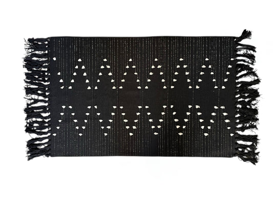 Black Boho Accent Rug