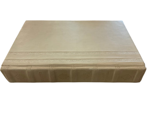 Cream Leather Decorative Book 9.5" x 6.5"