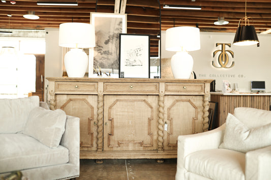 Antique French Bleached Oak Sideboard