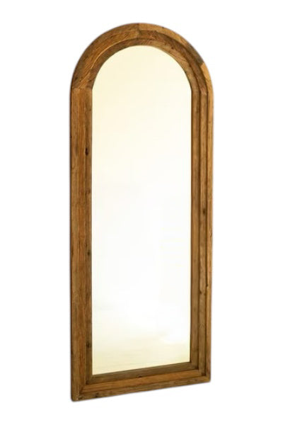Arched Top Wood Framed Floor Mirror