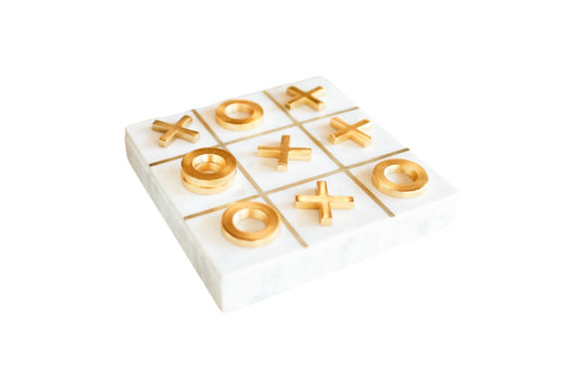 Marble and Gold Tic-Tac-Toe Box
