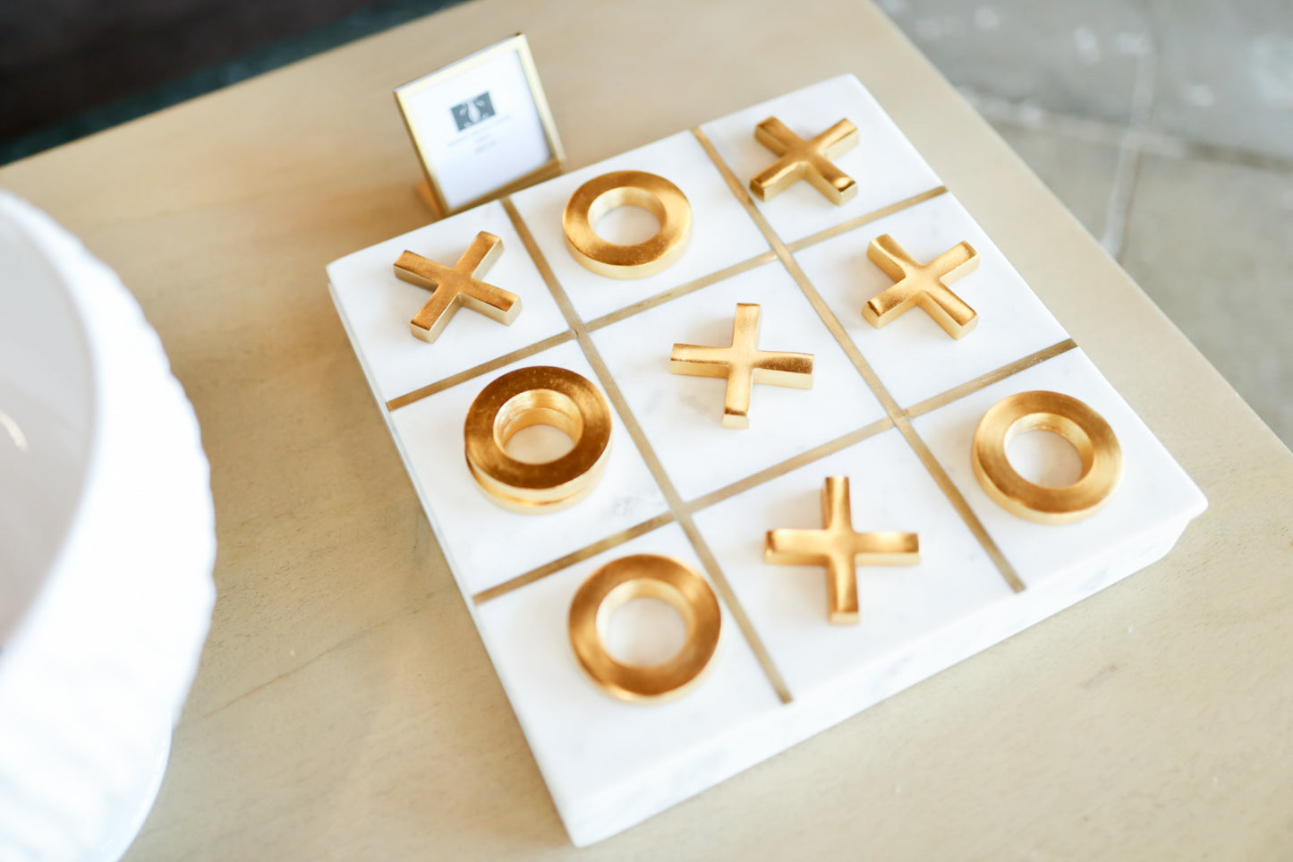 Marble and Gold Tic-Tac-Toe Box