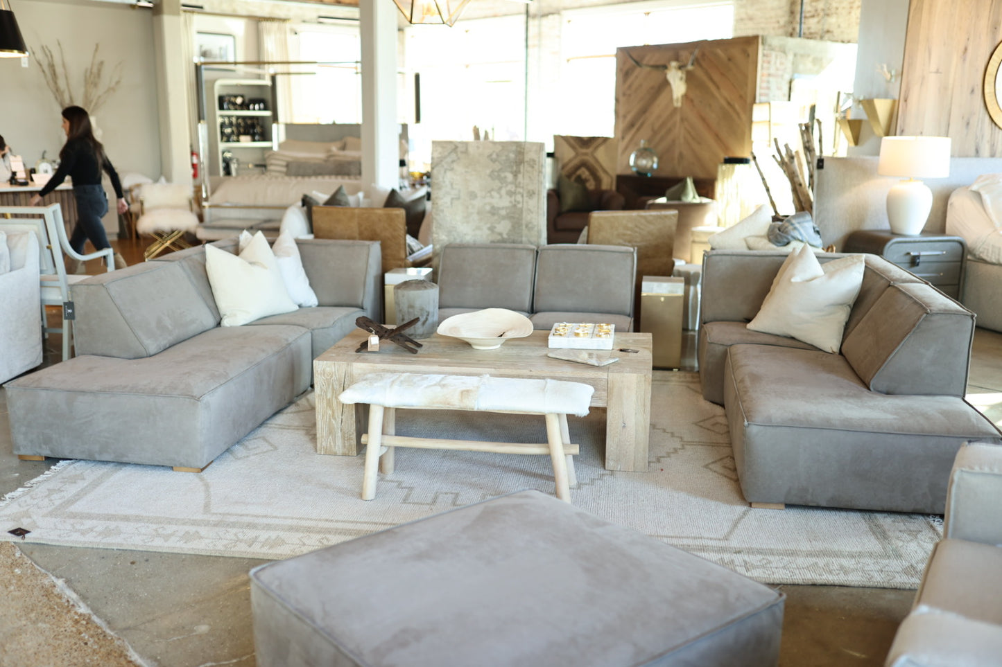 Comfy Scandinavian Texas Silver Sectional
