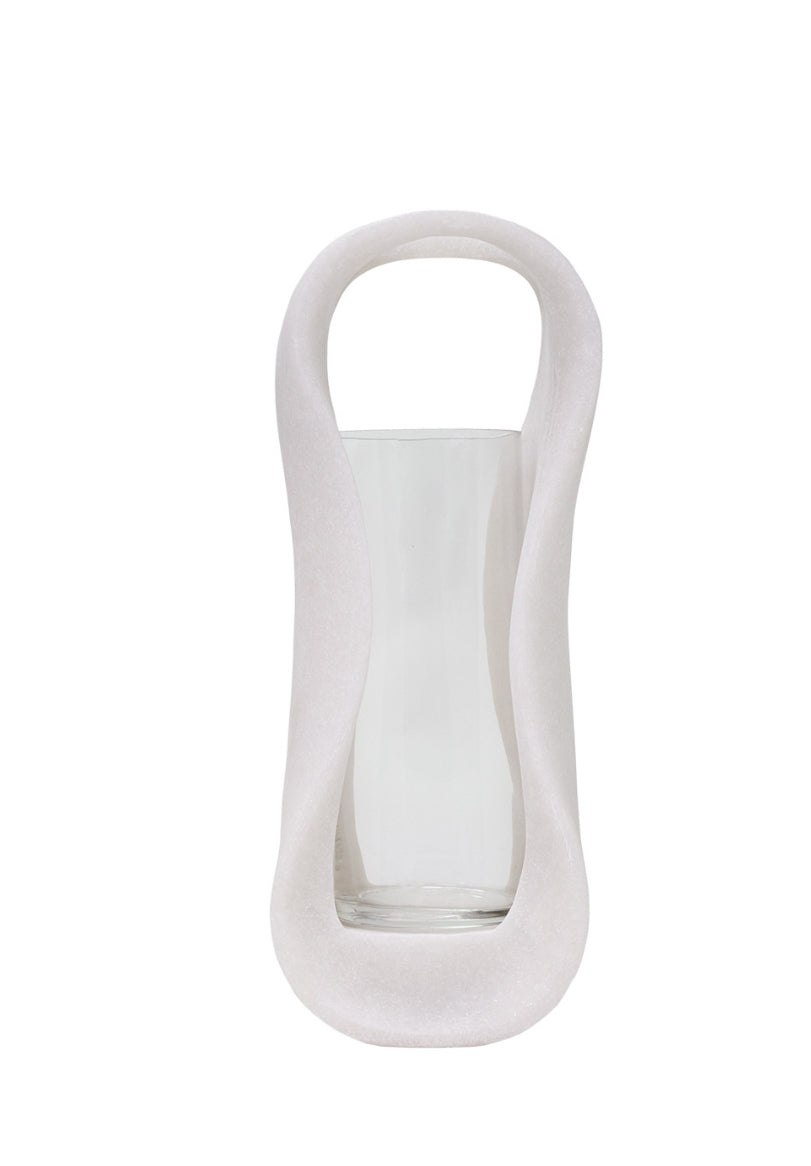 Lestro White Hurricane Candle Holder