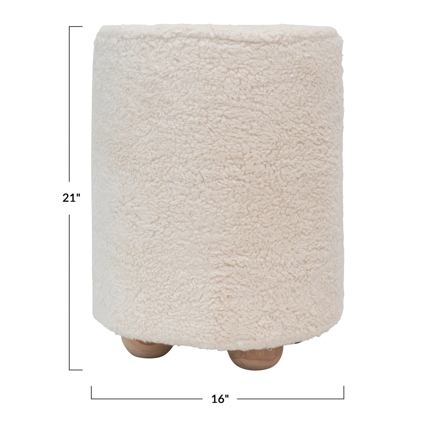 Round Cotton Sherpa Stool