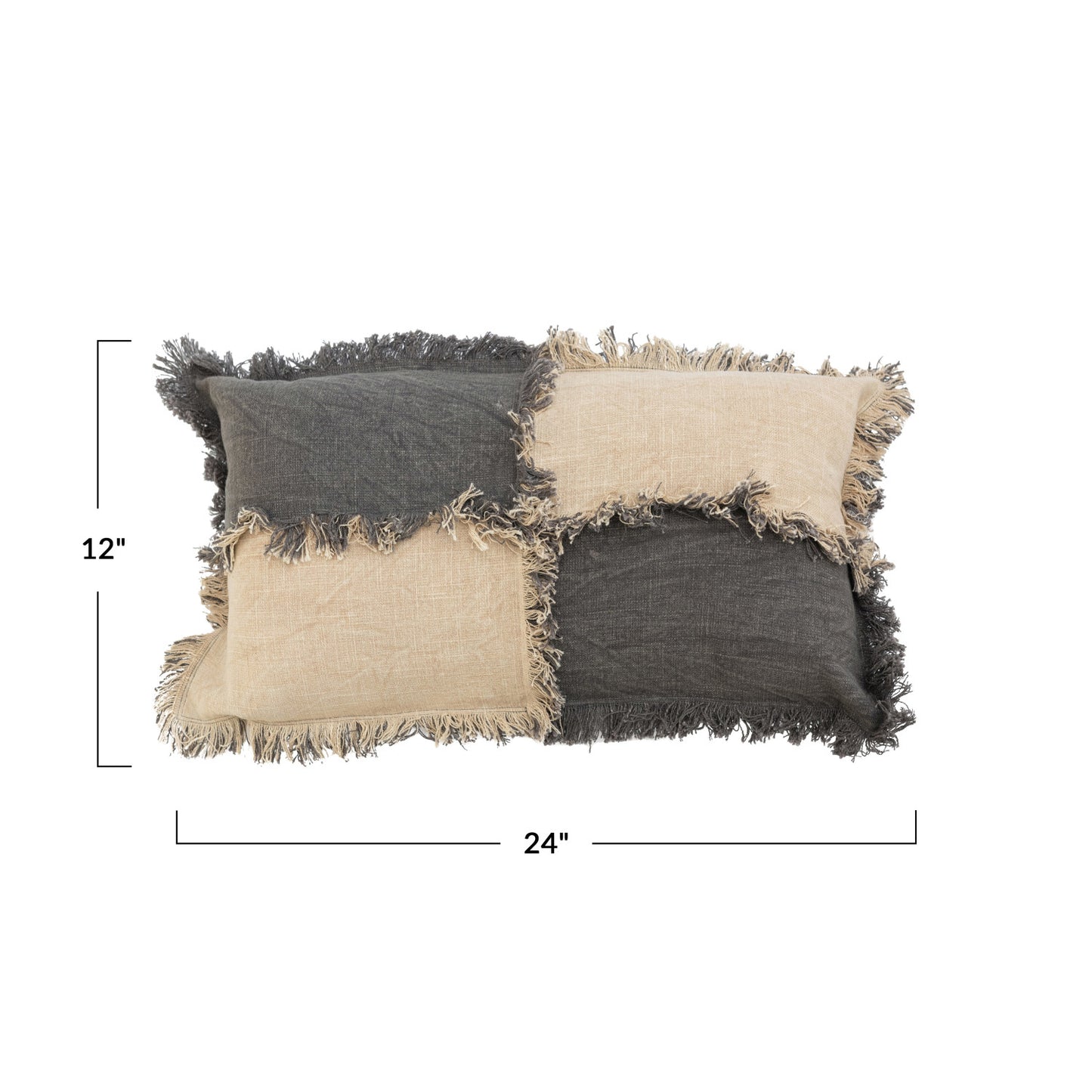 Woven Cotton Raw Edge Throw Pillow