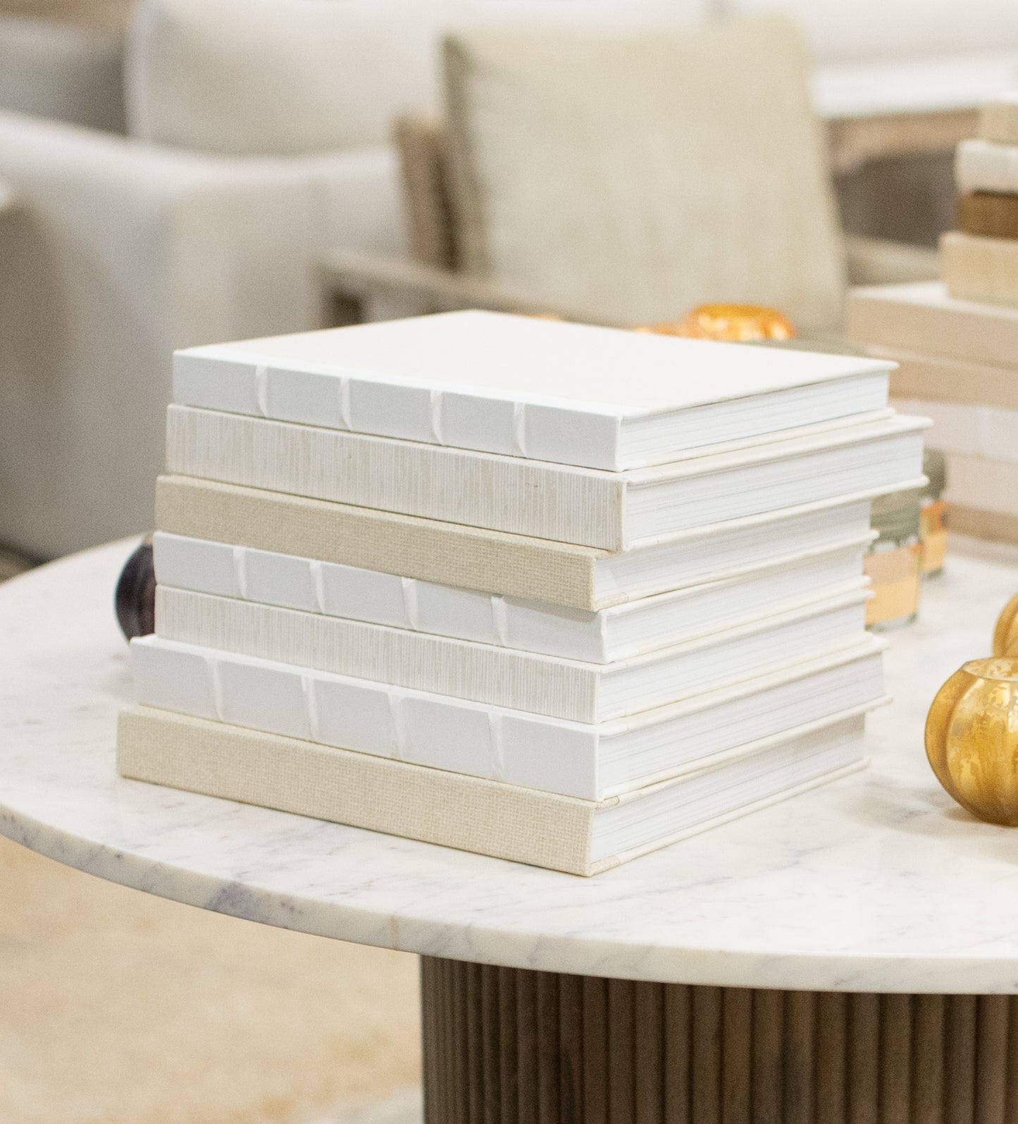 Large Decorative Book, White Binding 11.75"x 9.5"