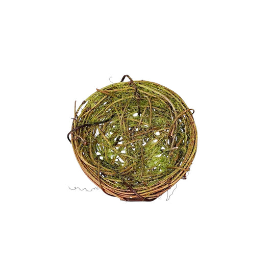 4.5inD Mossy Twiggy Bird Nest - Decorative Tabletop Object