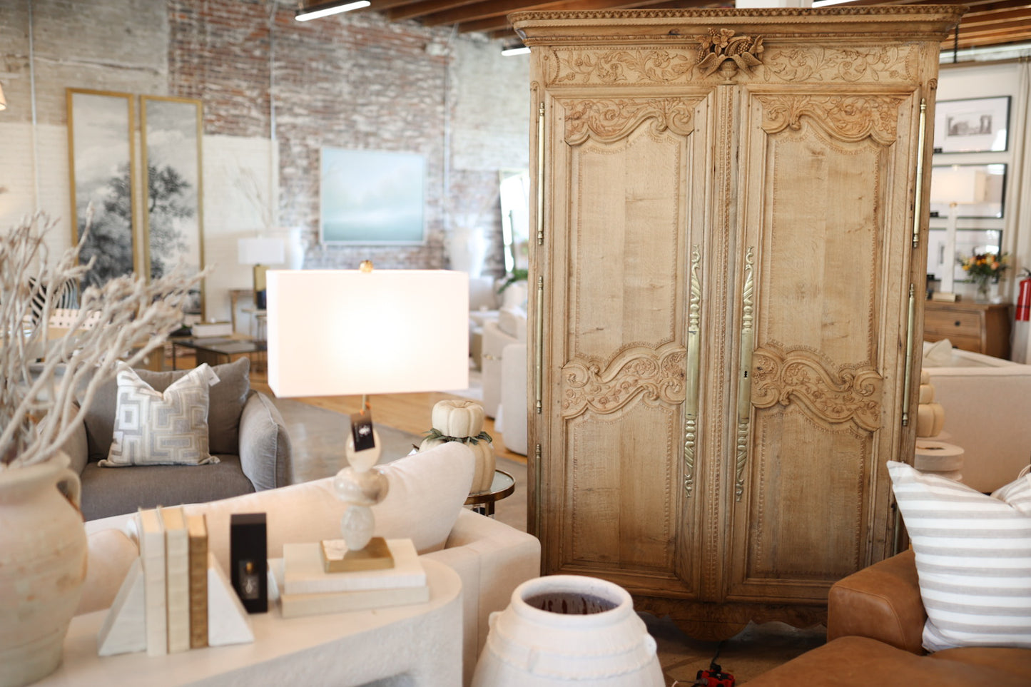 Bleached Antique French Armoire