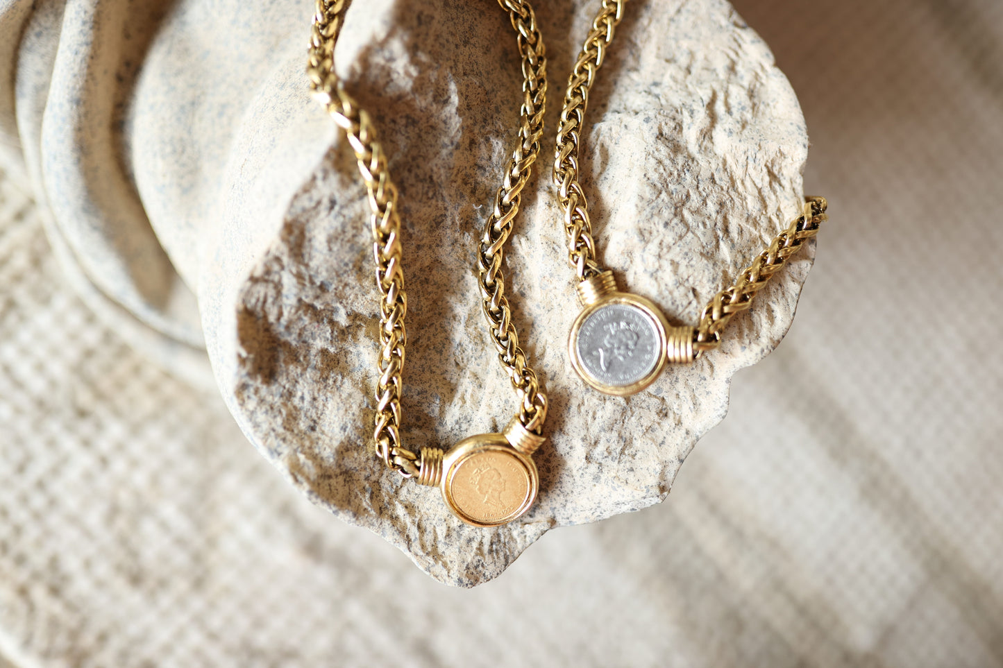Coin Necklace - Silver and Gold