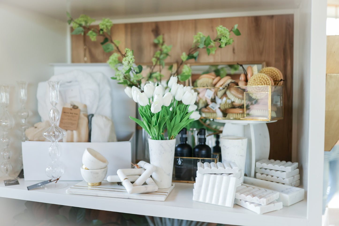Marble Candel+Flower Vase
