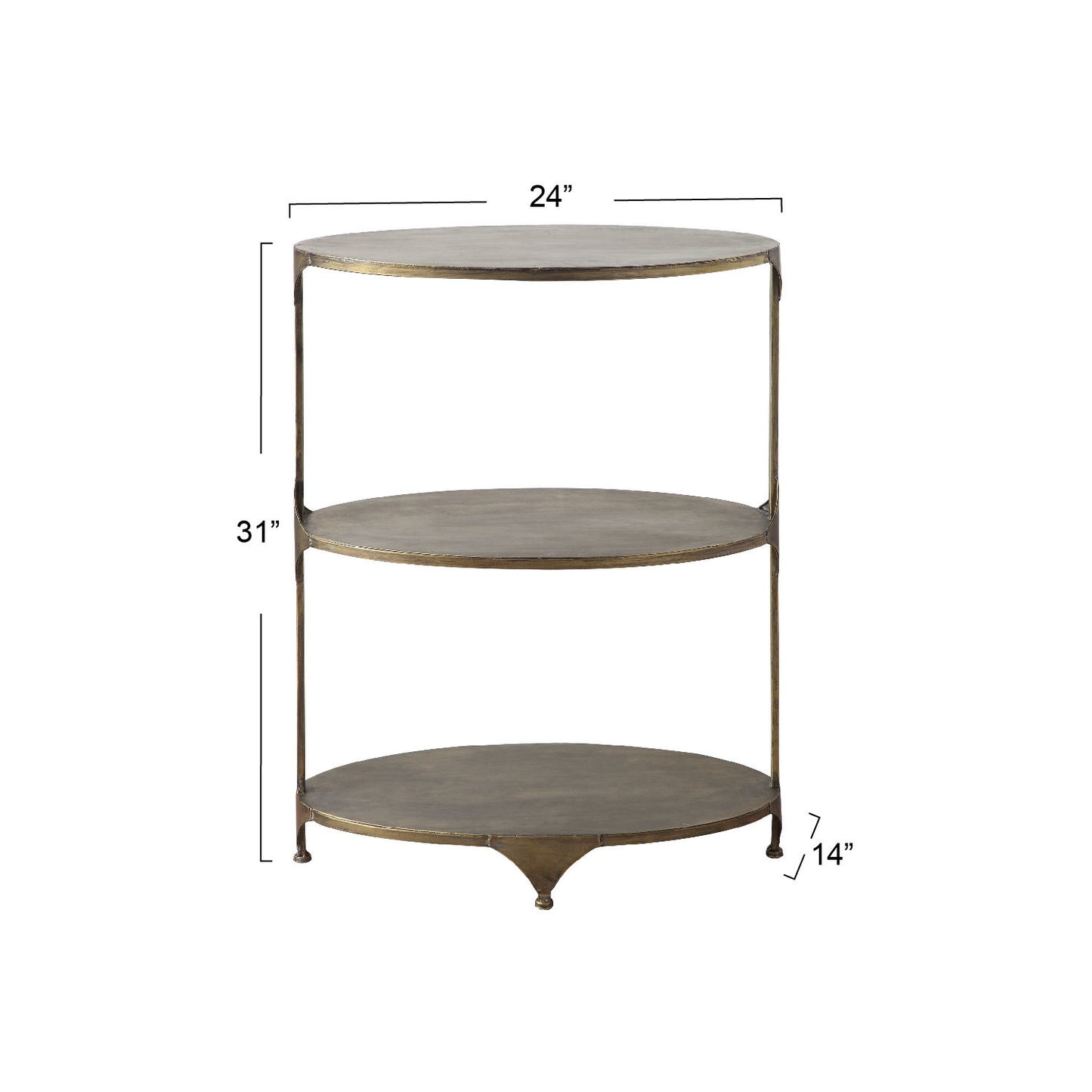 3 Tier Metal Side Table