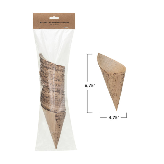 S/25 6-3/4"H Bamboo Snack