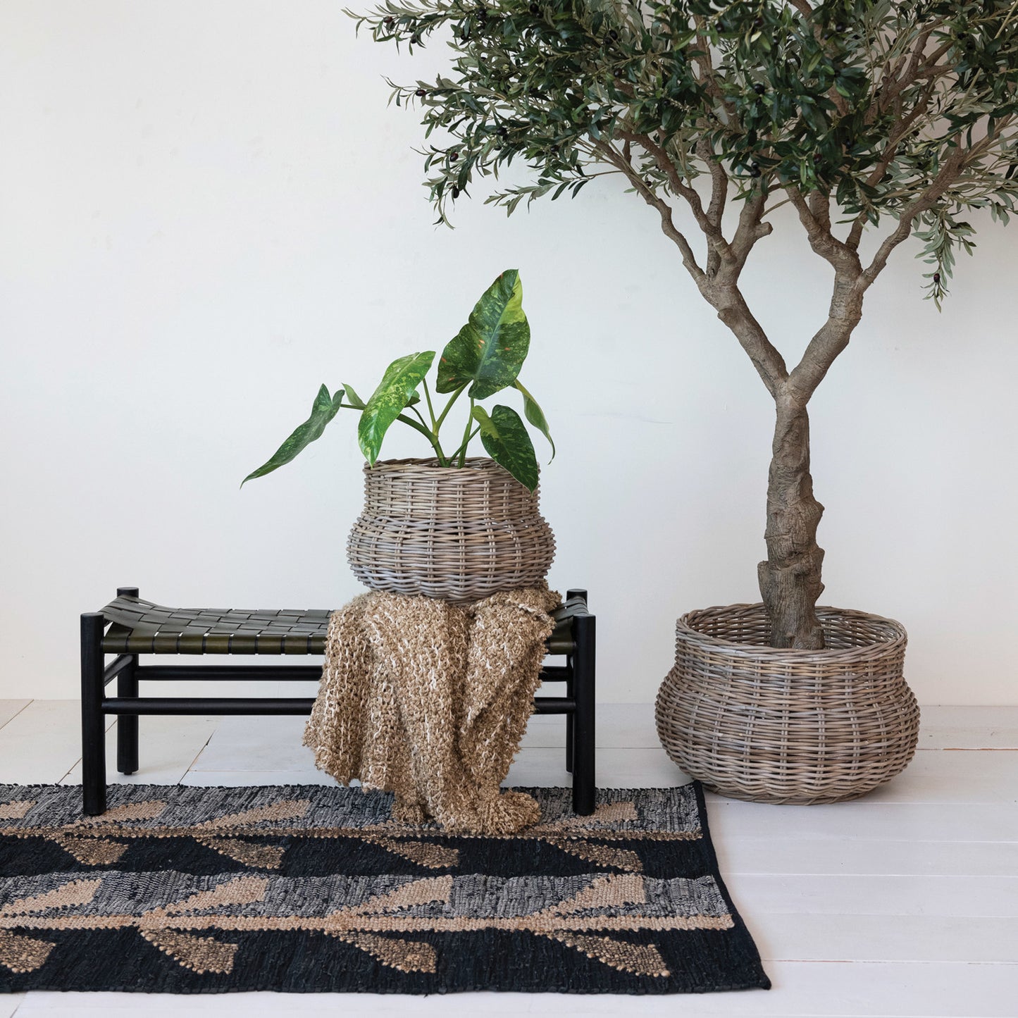 72"Lx48"W Cotton Chindi & Rug