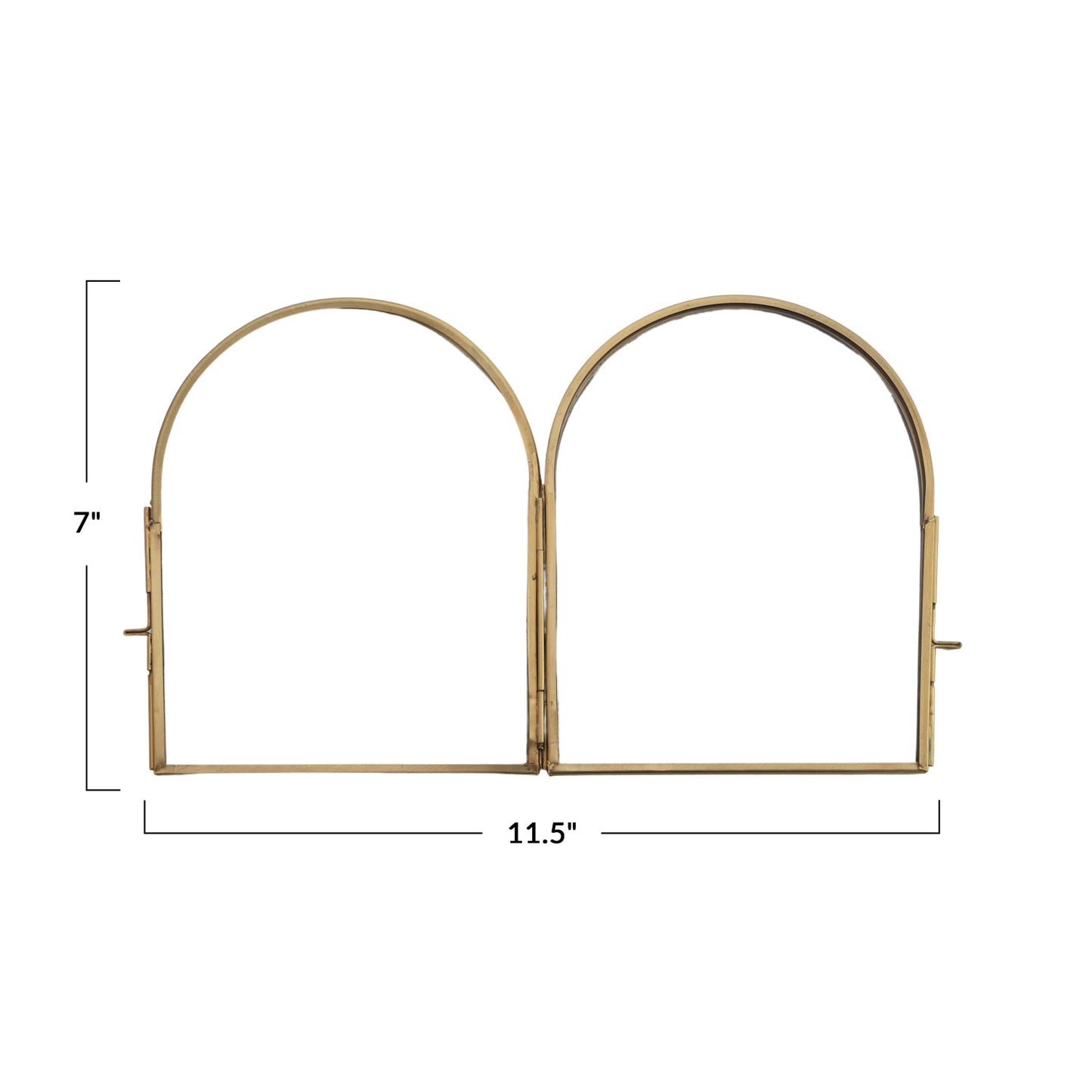5-1/4"L x 7"H Brass & Glass